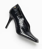 Crocodile Embossed Calfskin & Patent Calfskin Pump