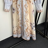 Hypnotic Floral-print Puff-sleeve Midi Dress