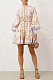 Hypnotic Floral-print Puff-sleeve Mini Dress