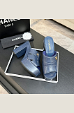 Crumpled Patent Lambskin Platform Sandals