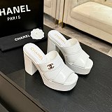 Crumpled Patent Lambskin Platform Sandals