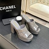 Crumpled Patent Lambskin Platform Sandals