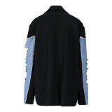 Patchwork Denim Blazer