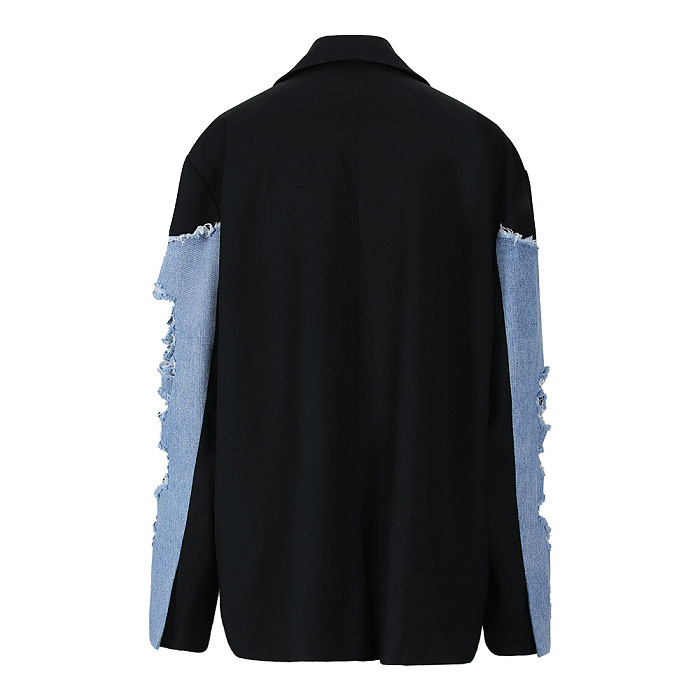 Patchwork Denim Blazer