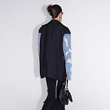 Patchwork Denim Blazer