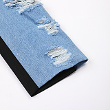 Patchwork Denim Blazer