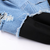 Patchwork Denim Blazer