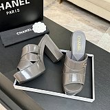 Crumpled Patent Lambskin Platform Sandals