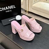 Crumpled Patent Lambskin Platform Sandals
