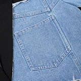Patchwork Denim Blazer