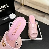 Crumpled Patent Lambskin Platform Sandals