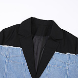 Patchwork Denim Blazer