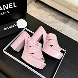 Crumpled Patent Lambskin Platform Sandals
