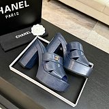 Crumpled Patent Lambskin Platform Sandals