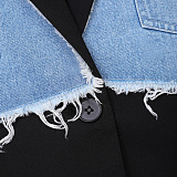 Patchwork Denim Blazer