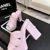 Crumpled Patent Lambskin Platform Sandals