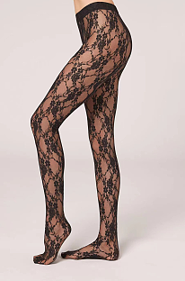 Lace Rose Pantyhose