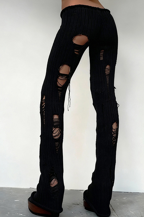 Distressed Knit Pants