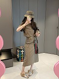 GG Cotton Canvas Fabric Skirt Set