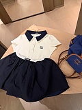 Two Tone Polo & Pleated Skirt
