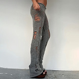 Distressed Knit Pants
