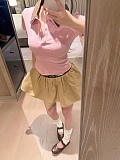 Two Tone Polo & Pleated Skirt