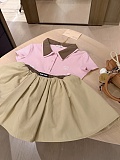 Two Tone Polo & Pleated Skirt