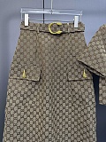 GG Cotton Canvas Fabric Skirt Set