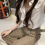 Monogram Wide Leg Pants