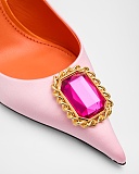 Crystal Satin Slingback Pumps