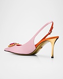 Crystal Satin Slingback Pumps