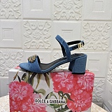 Denim sandals with embroidery and stones