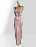 Gold Foil Deep V-Neck Sleeveless Bodycon Maxi Dress
