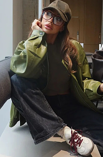 Leather Jacket in Green