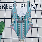 Green & Pink One Piece Swimwear