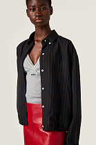 Pinstriped blouson jacket