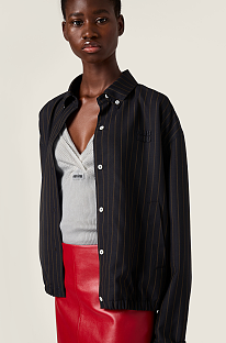 Pinstriped blouson jacket