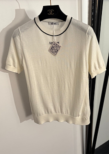 Pointelle-knit T-shirt