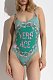 Green & Pink One Piece Swimwear