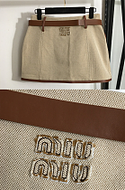 Canvas Mini Skirt with Belt