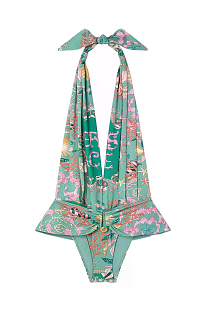 Green & Pink One Piece Swimwear