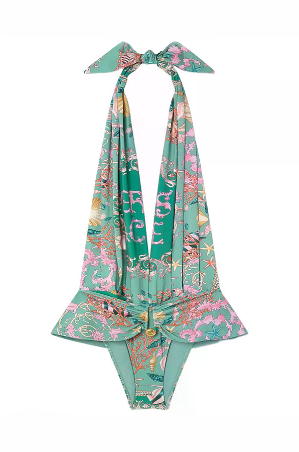 Green & Pink One Piece Swimwear