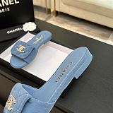 Washed Denim Mules