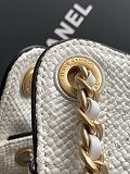 CHANEL 25 Braided Raffia Mini Handbag
