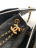 CHANEL 25 Black Raffia Mini Handbag
