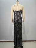 Strapless Sequins Evening Long Dress
