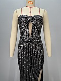 Strapless Sequins Evening Long Dress
