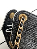 CHANEL 25 Black Raffia Mini Handbag