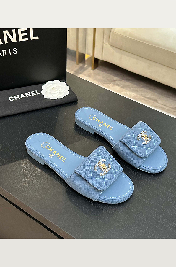 Washed Denim Mules