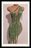 One Shoulder Fringes Dress